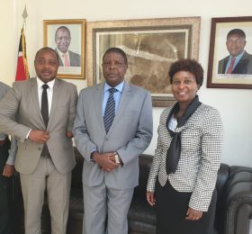 H.E Amb. J Maikara receiving new officers at the Luanda mission