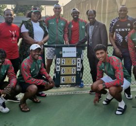 Celebrating the Kenyan team at the Davis Cup